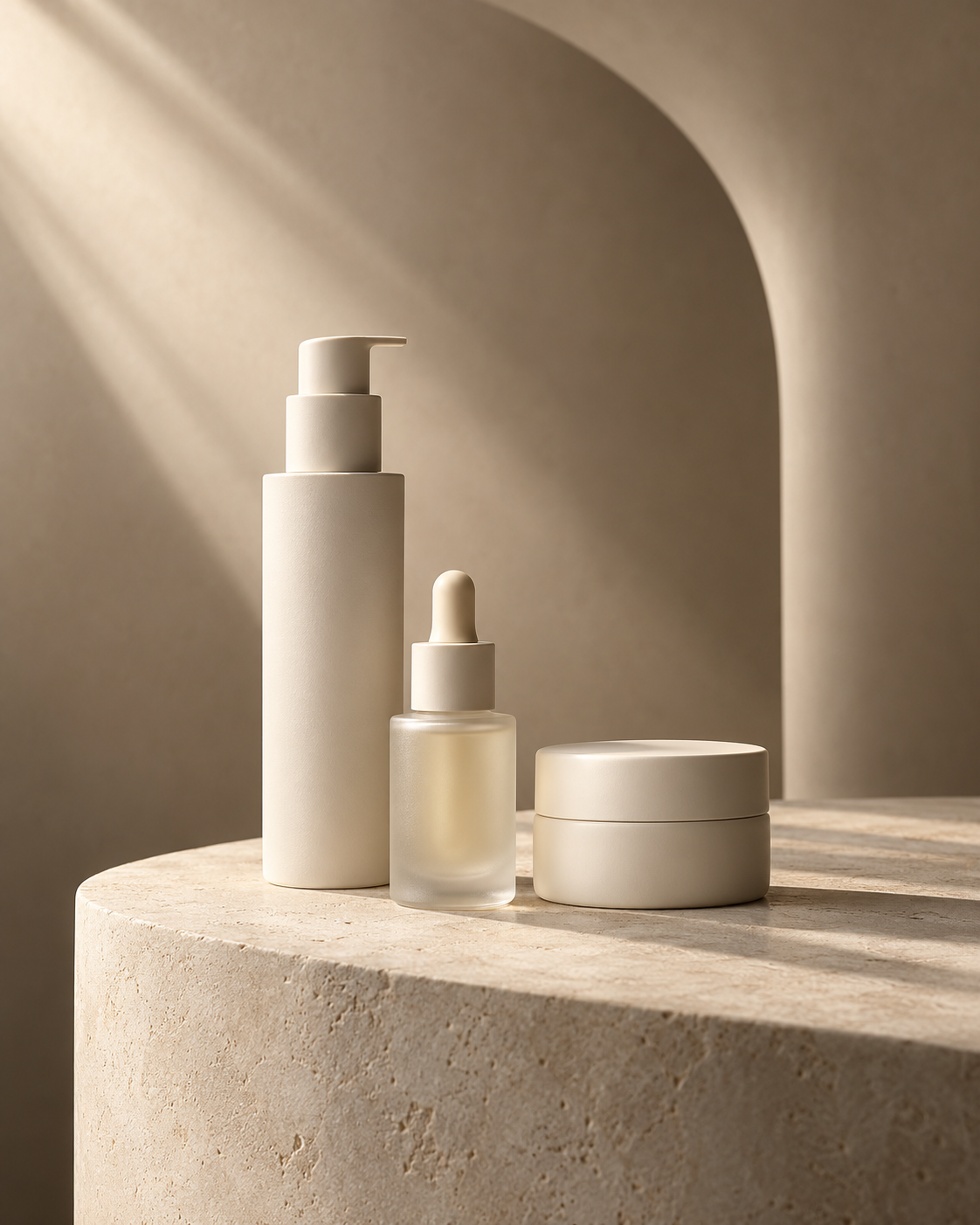 Skincare ritual and product still life